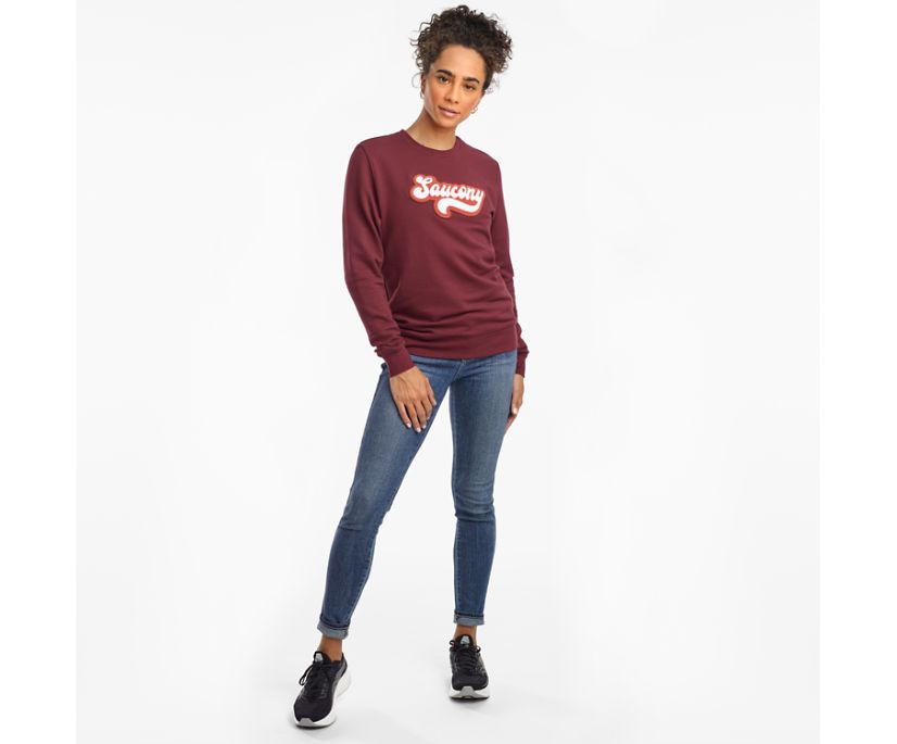 Saucony Rested Crewneck Women's Shirts Burgundy | AU 283VRWD